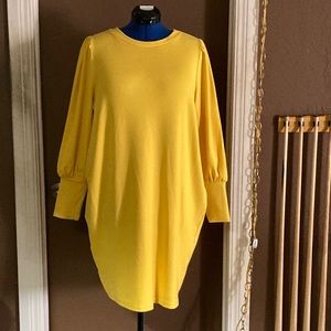 Yellow sweatshirt dress